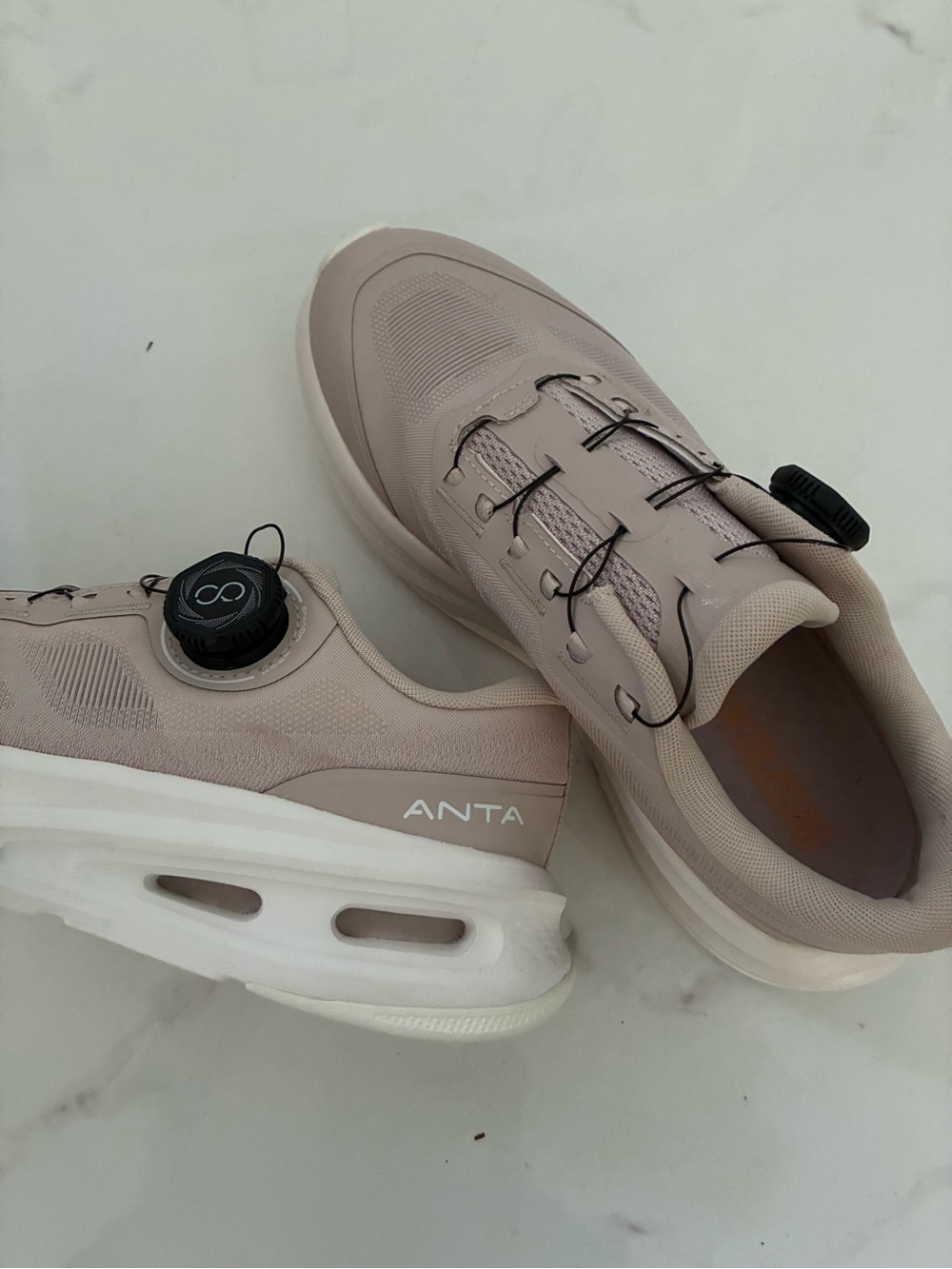 ANTA Women's Athletic Sneakers in Light Beige with Dial Fit